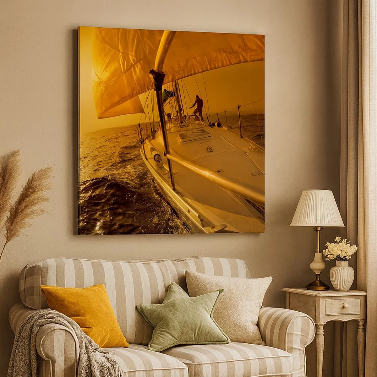 Impression sur toile - Image sur toile - Une soirée en por après une journée haute en couleurs - 30x30 cm