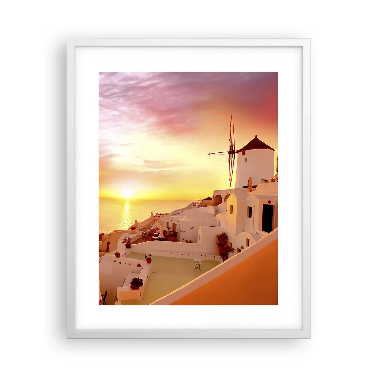 Affiche dans un cadre blanc - Poster - Fondre en blanc et or - 40x50 cm