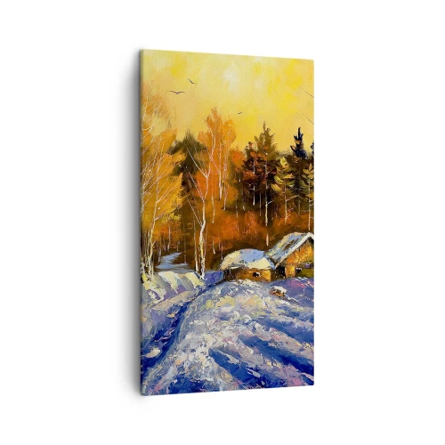 Impression sur toile - Image sur toile - Impression d'hiver au soleil - 45x80 cm