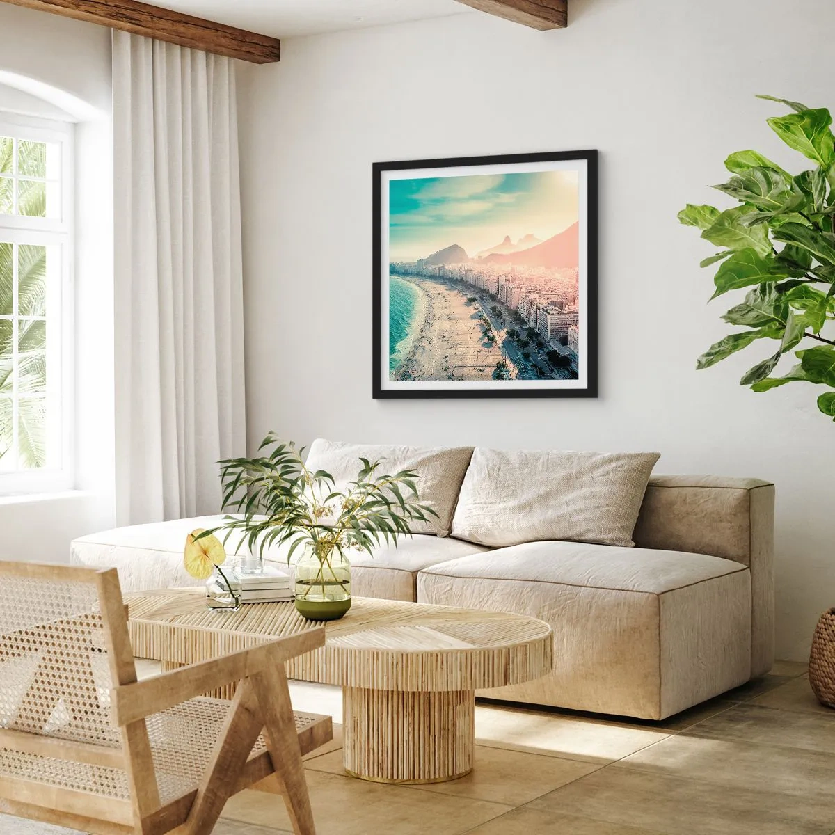 Affiche dans un cadre noir - Poster - Vacances éternelles à Rio - 30x30 cm