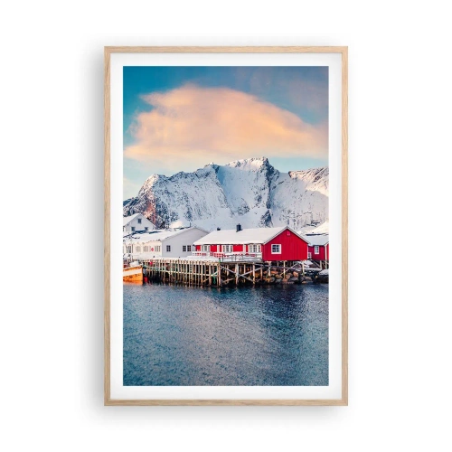 Affiche dans un chêne clair - Poster - Retraite dans le nord - 61x91 cm