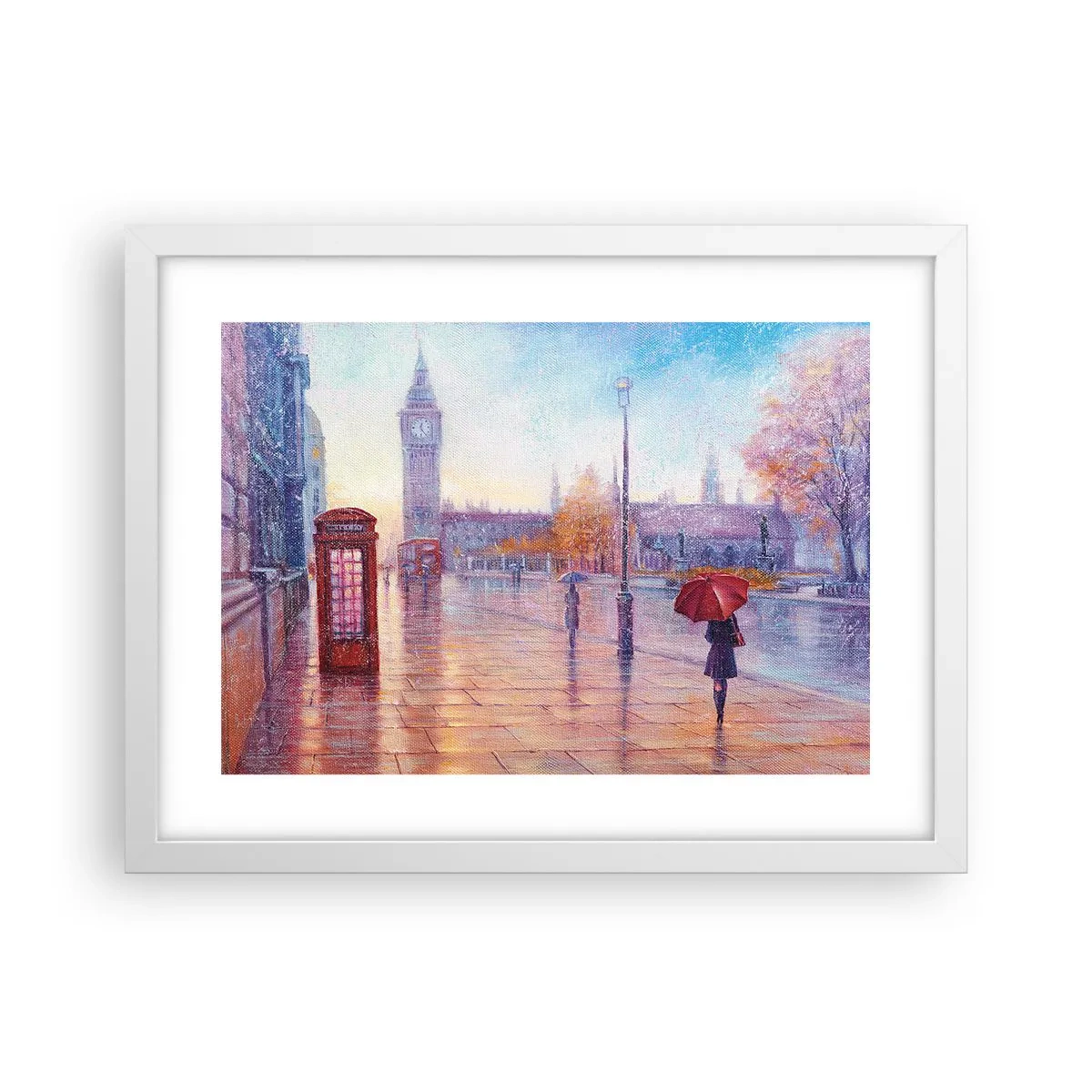 Affiche dans un cadre blanc - Poster - Jour automnal londonien - 40x30 cm