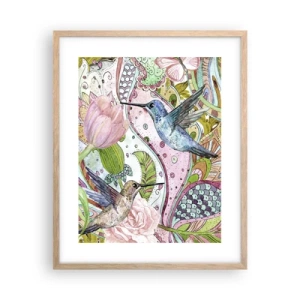 Affiche dans un chêne clair - Poster - Empêtré dans les vignes - 40x50 cm