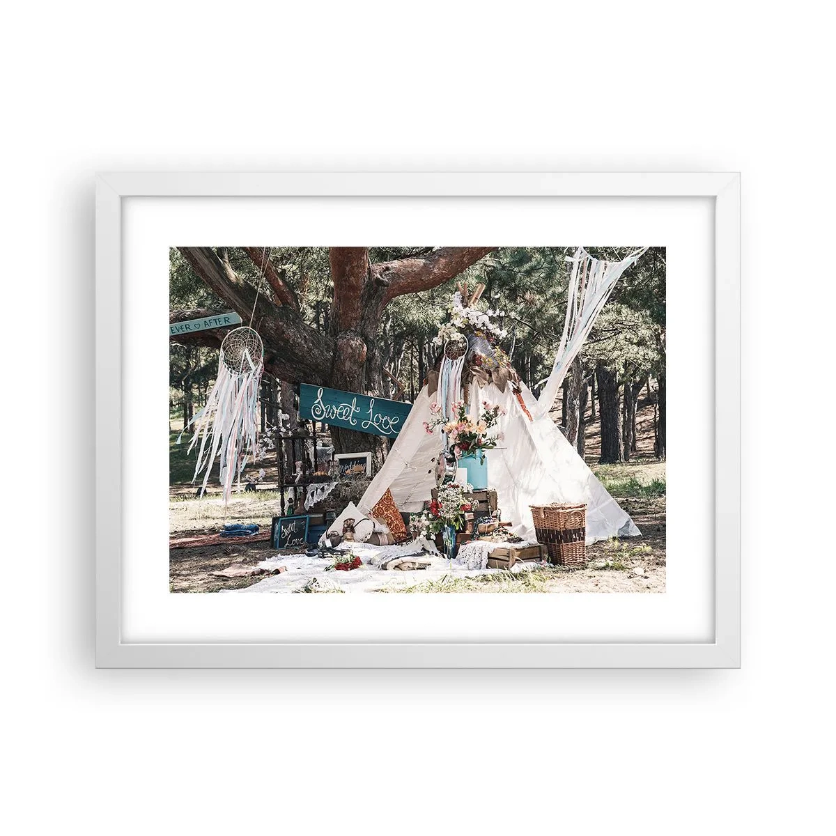 Affiche dans un cadre blanc - Poster - Make love… - 40x30 cm