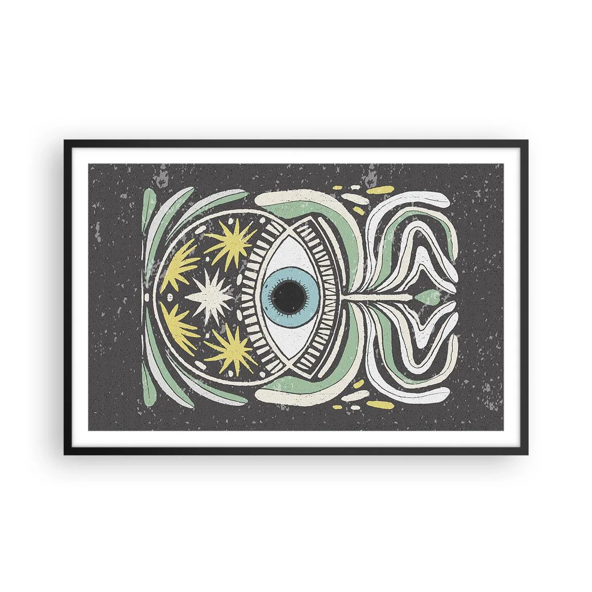 Affiche dans un cadre noir - Poster - Rituels tribaux - 91x61 cm