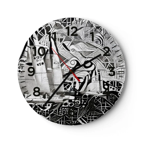 Horloge murale - Pendule murale - Entre les vagues - 30x30 cm