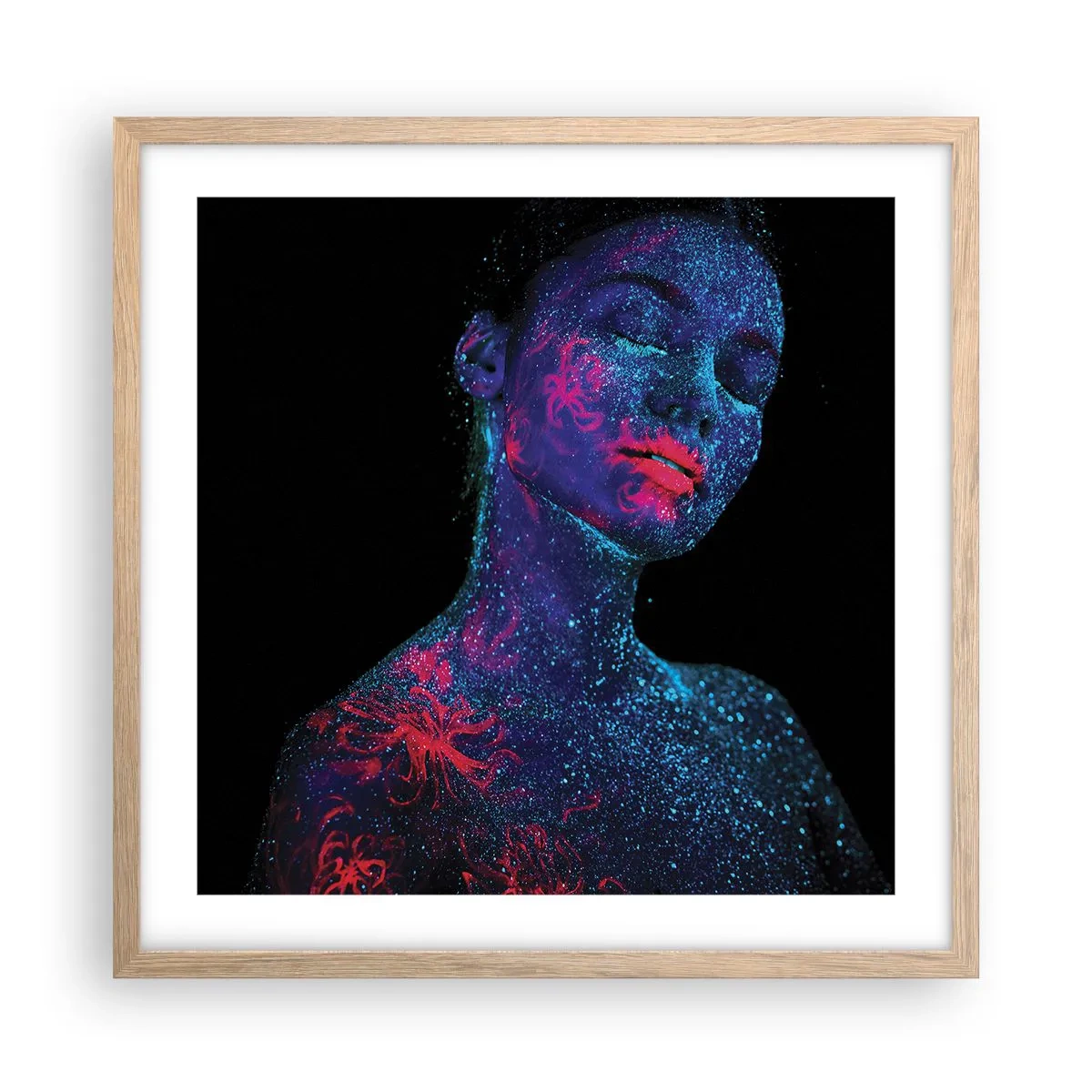 Affiche dans un chêne clair - Poster - Dans la poussière d'étoiles - 50x50 cm