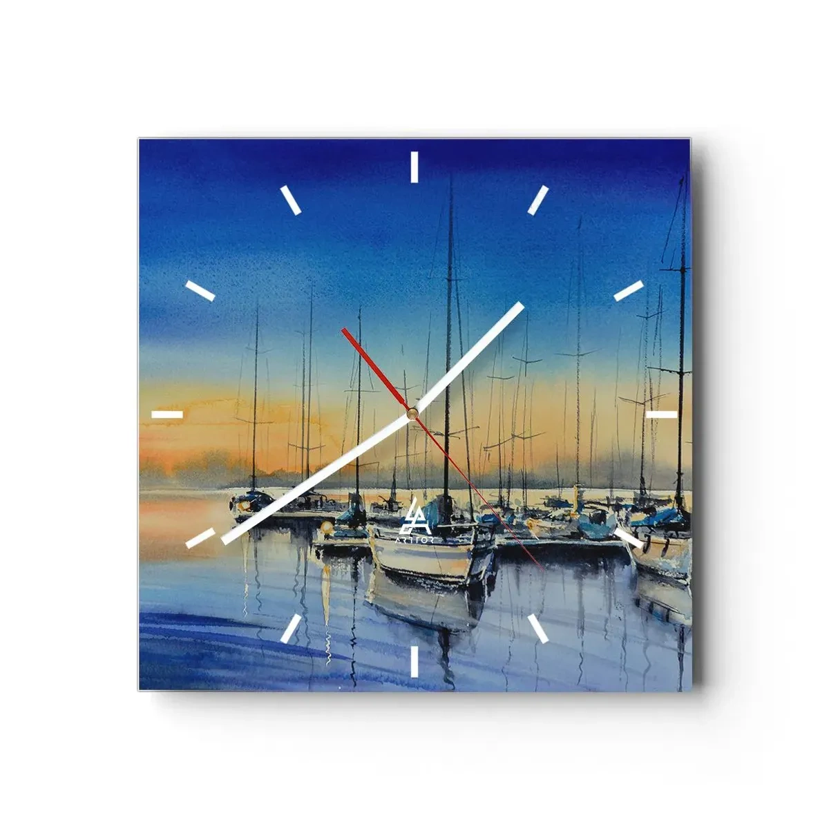 Horloge murale - Pendule murale - Fin d'une belle journée - 40x40 cm