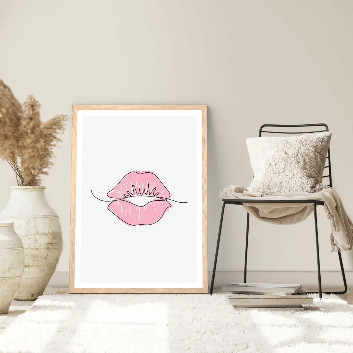 Affiche dans un chêne clair - Poster - Prêt à l'embrassade? - 30x40 cm