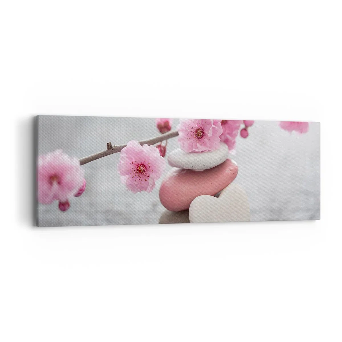 Impression sur toile - Image sur toile - Le bonheur avec une fleur de cerisier - 90x30 cm