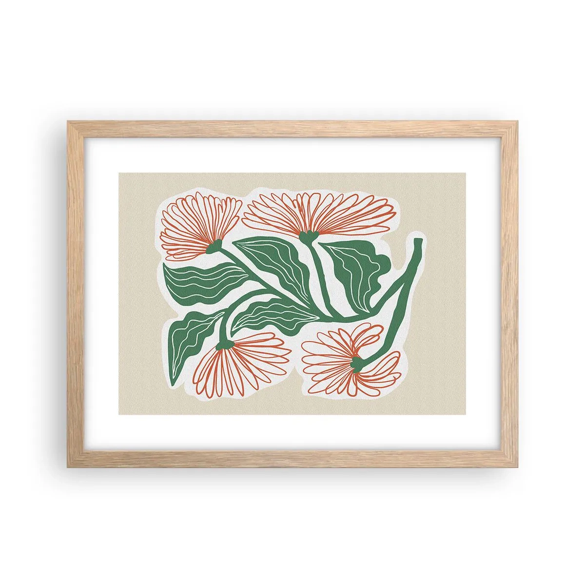 Affiche dans un chêne clair - Poster - Folk et moderne - 40x30 cm