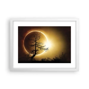 Affiche dans un cadre blanc - Poster - Éclipse totale - 40x30 cm