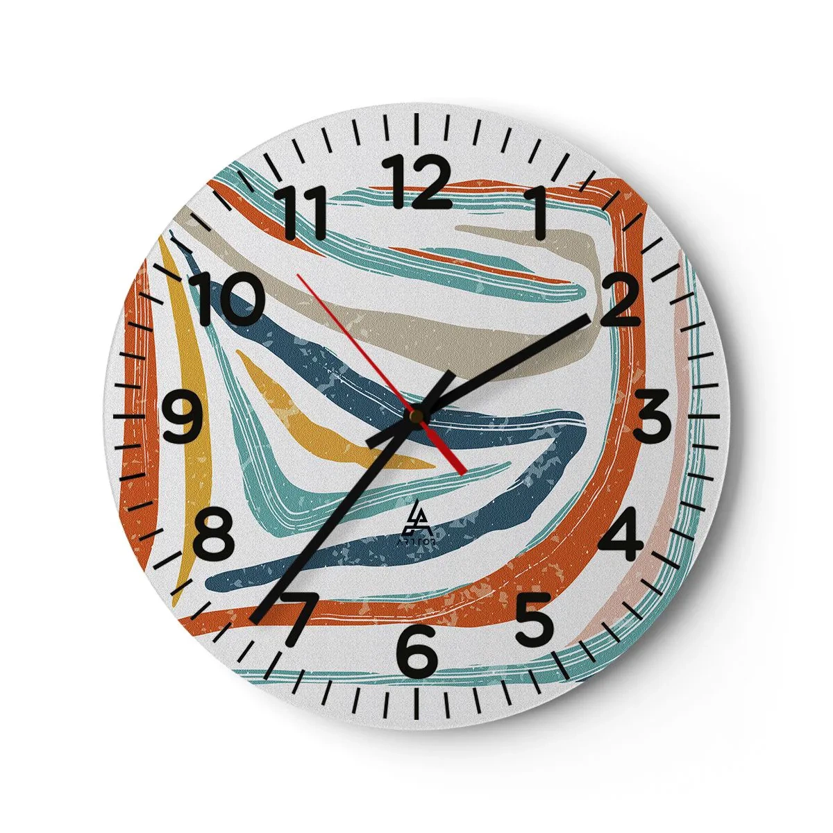 Horloge murale - Pendule murale - Abstraction avec un sourire amical - 40x40 cm
