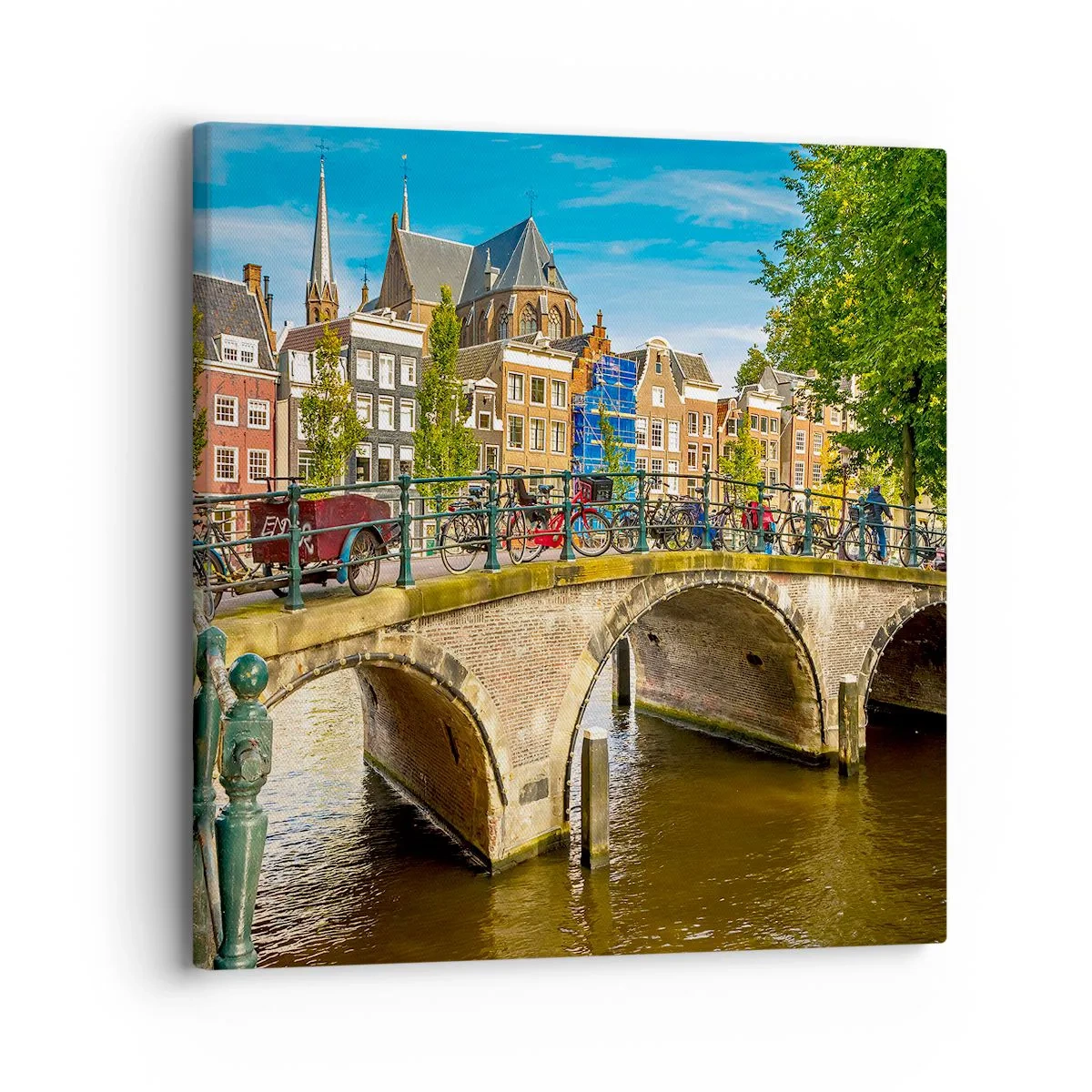 Impression sur toile - Image sur toile - Le printemps sur le canal - 30x30 cm