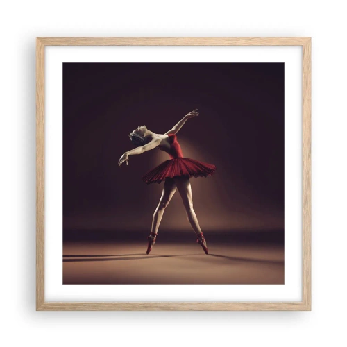 Affiche dans un chêne clair - Poster - Une danseuse étoile - 50x50 cm