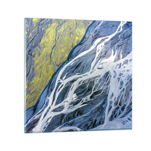Impression sur verre - Image sur verre - Peintures rupestres de la nature - 30x30 cm