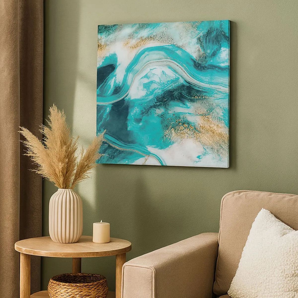 Impression sur toile - Image sur toile - Rivière d'or - 30x30 cm