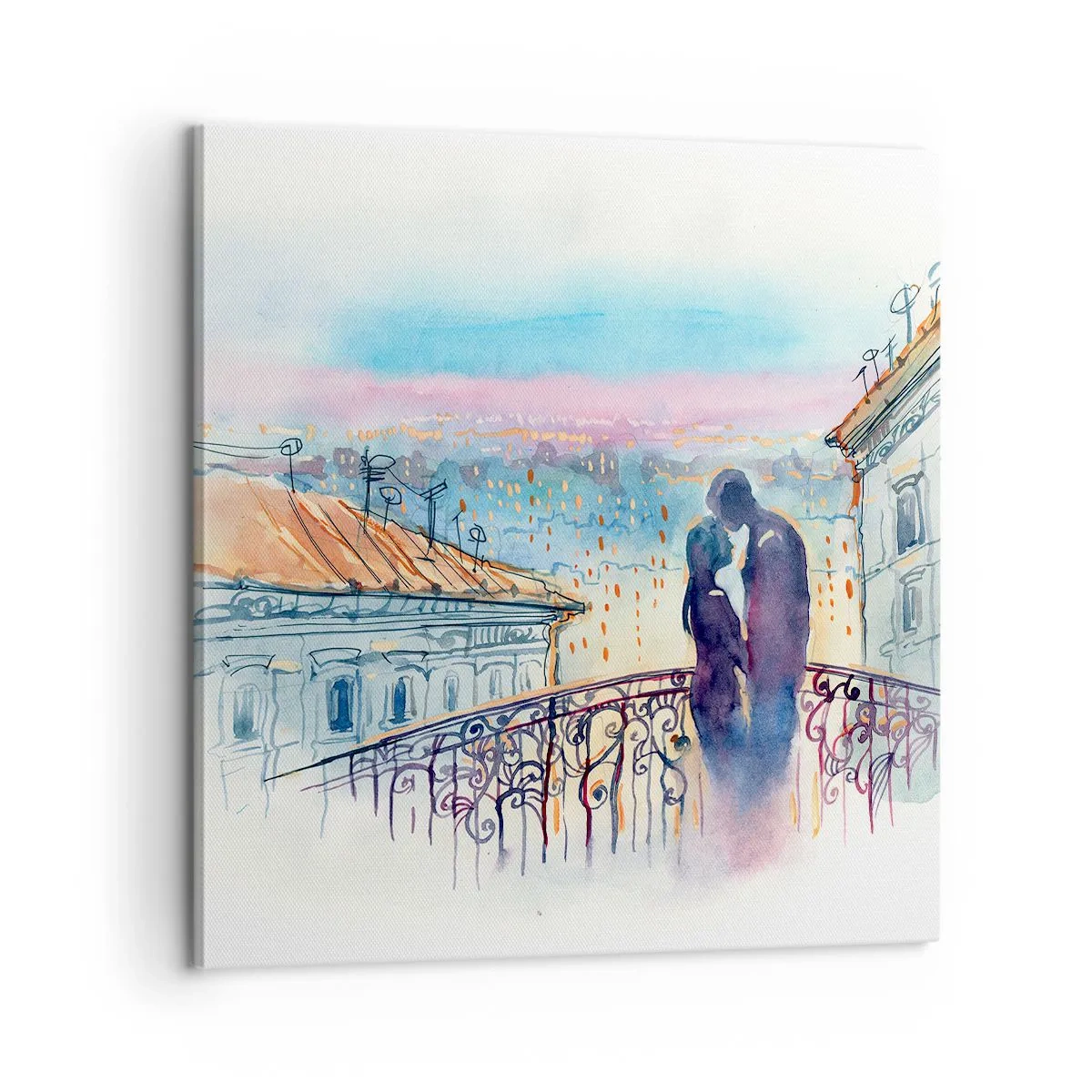 Impression sur toile - Image sur toile - Amoureux de Paris - 60x60 cm