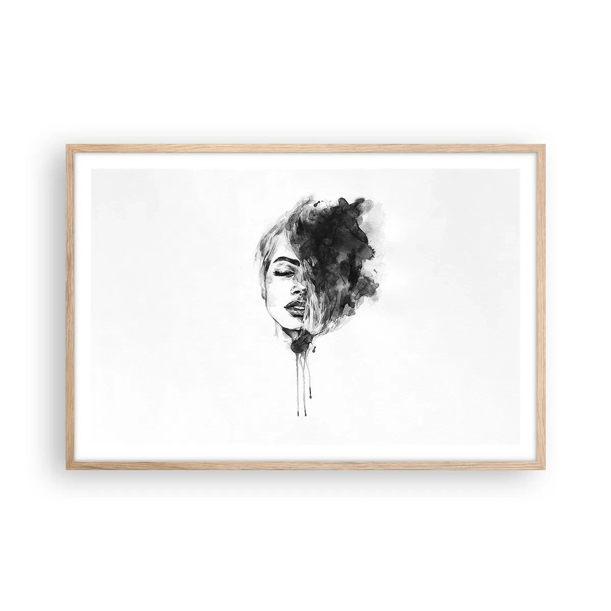 Affiche dans un chêne clair - Poster - De quoi rêve la fille - 91x61 cm