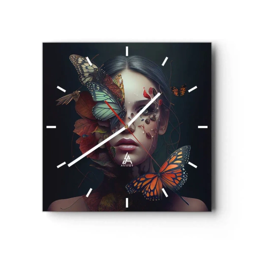 Horloge murale - Pendule murale - Une merveilleuse métamorphose - 40x40 cm