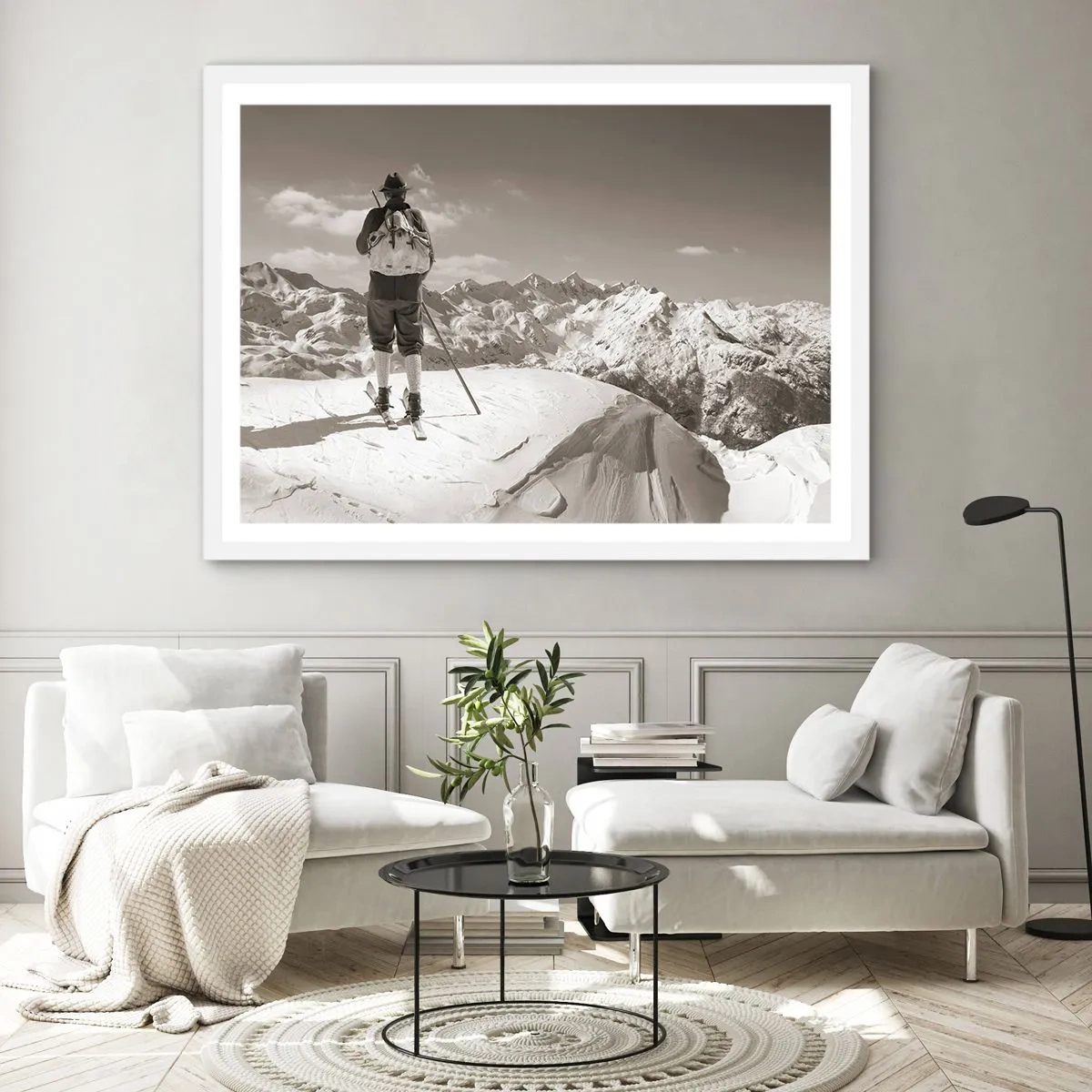 Affiche dans un cadre blanc - Poster - Toutes les mêmes ces montagnes - 100x70 cm