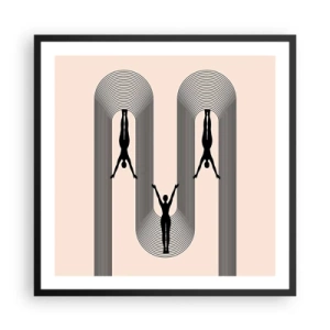 Affiche dans un cadre noir - Poster - Les jambes en l’air - 60x60 cm