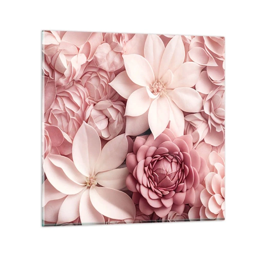 Impression sur verre - Image sur verre - Dans les pétales roses - 40x40 cm