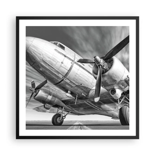 Affiche dans un cadre noir - Poster - Toujours prêt à voler - 60x60 cm