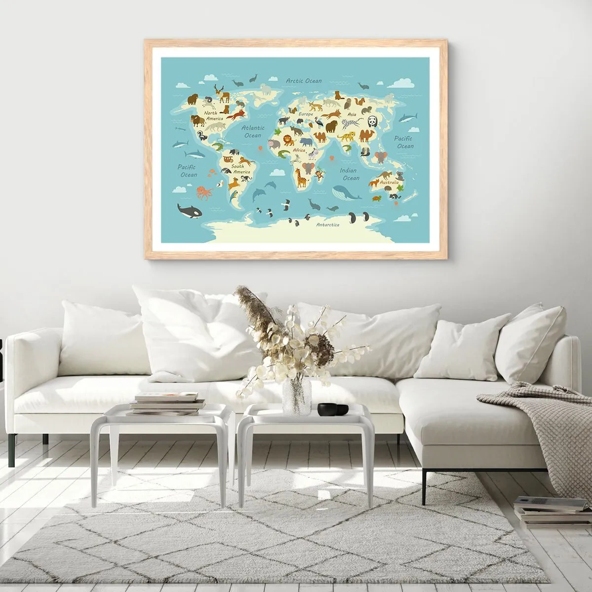 Affiche dans un chêne clair - Poster - De bons voisins - 70x50 cm