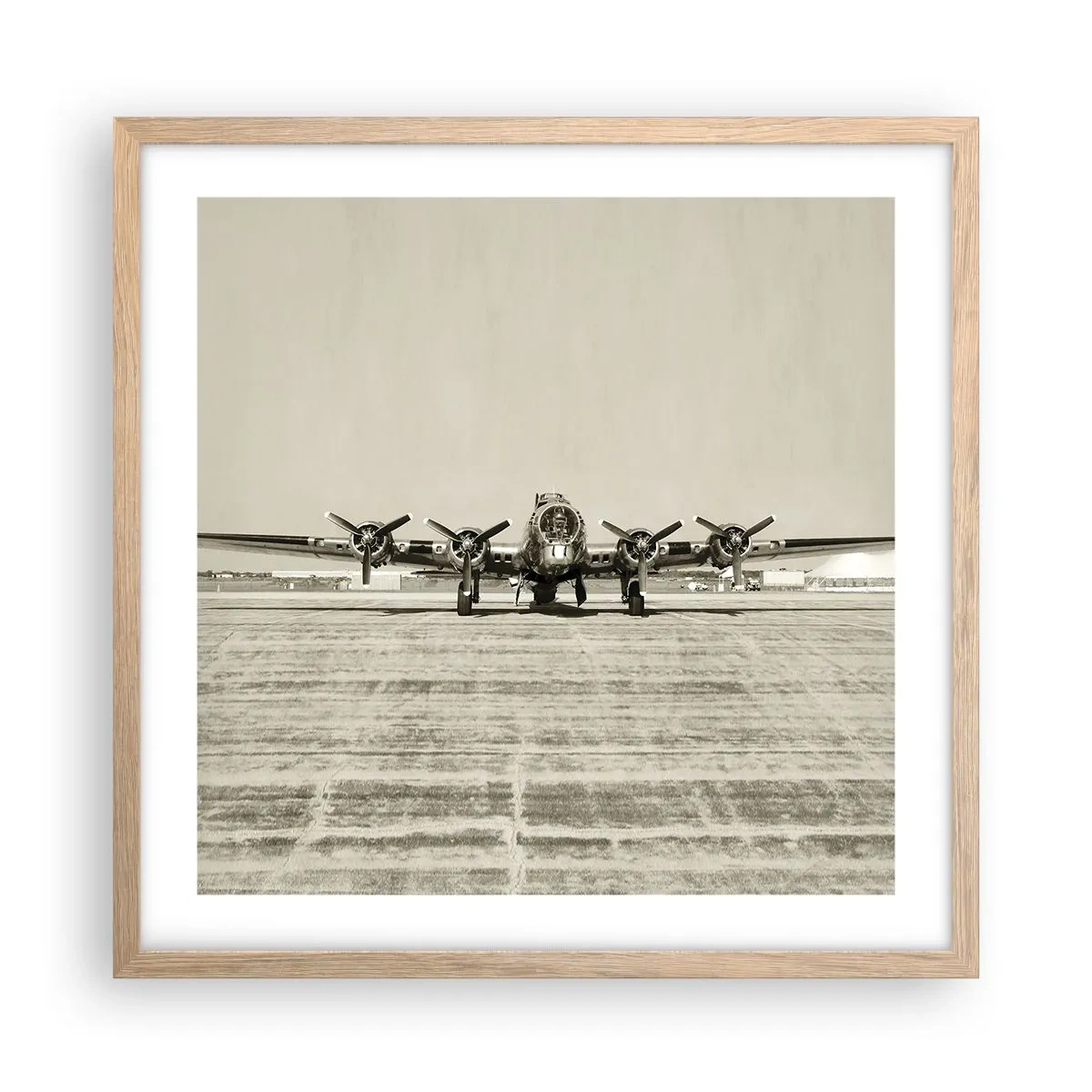 Affiche dans un chêne clair - Poster - Toujours prêt! - 50x50 cm