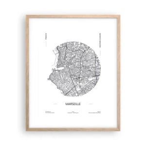 Affiche dans un chêne clair - Poster - Anatomie de Marseille - 40x50 cm