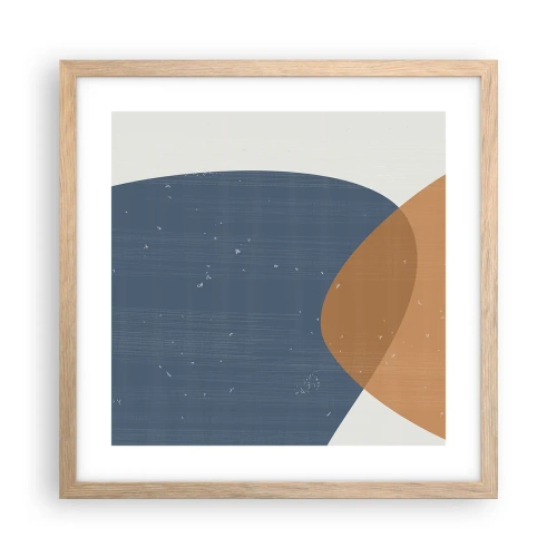 Affiche dans un chêne clair - Poster - Ovales et influences - 40x40 cm