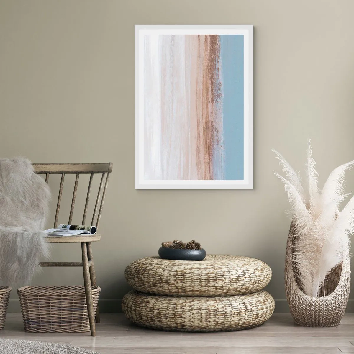 Affiche dans un cadre blanc - Poster - Paysage ambigu - 30x40 cm