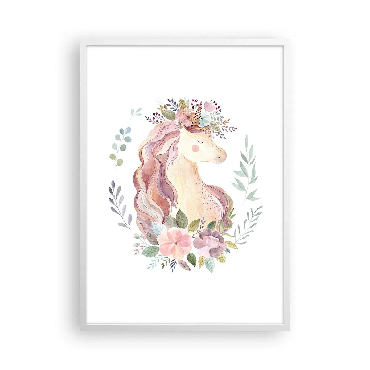 Affiche dans un cadre blanc - Poster - Invitation au monde des contes de fées - 50x70 cm