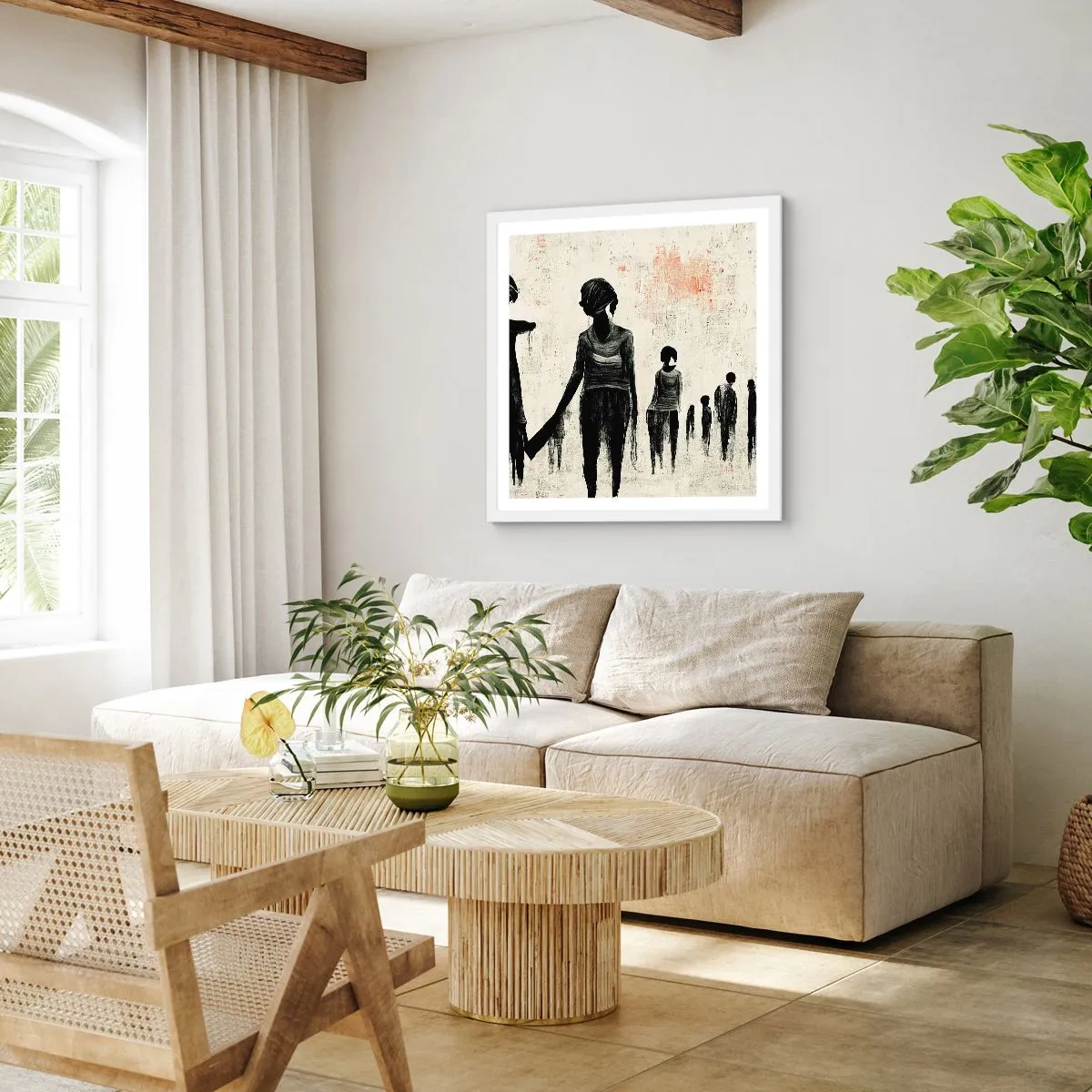 Affiche dans un cadre blanc - Poster - Contre la solitude - 50x50 cm