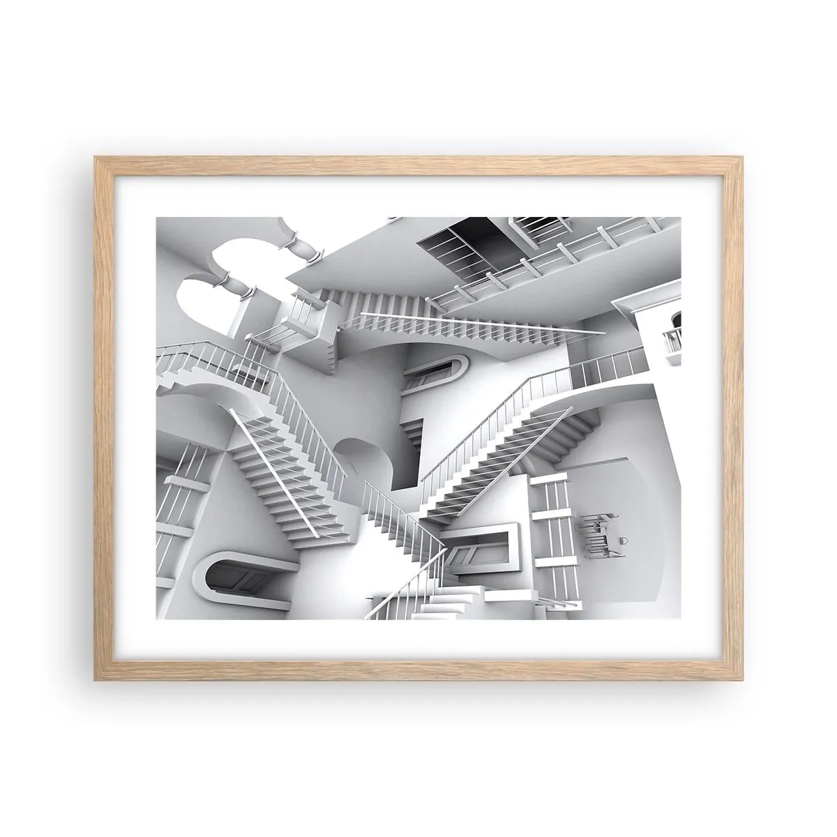 Affiche dans un chêne clair - Poster - Paradoxes spatiaux - 50x40 cm