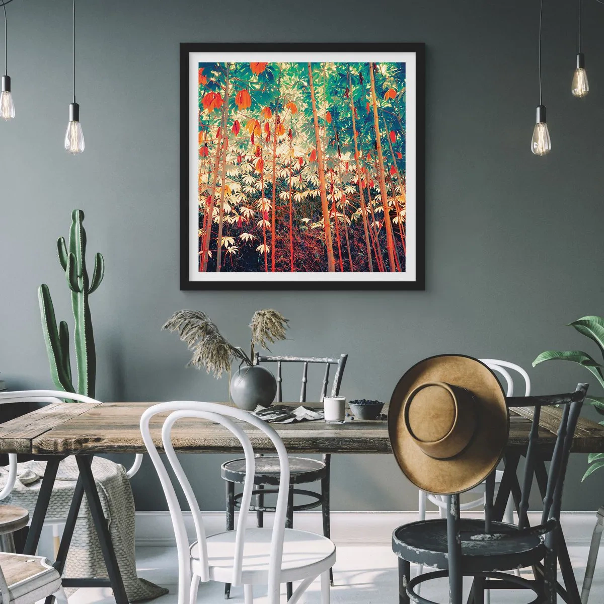 Affiche dans un cadre noir - Poster - La vie secrète des feuilles - 30x30 cm