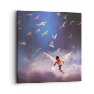 Impression sur toile - Image sur toile - Il faut de l'imagination et du courage - 30x30 cm