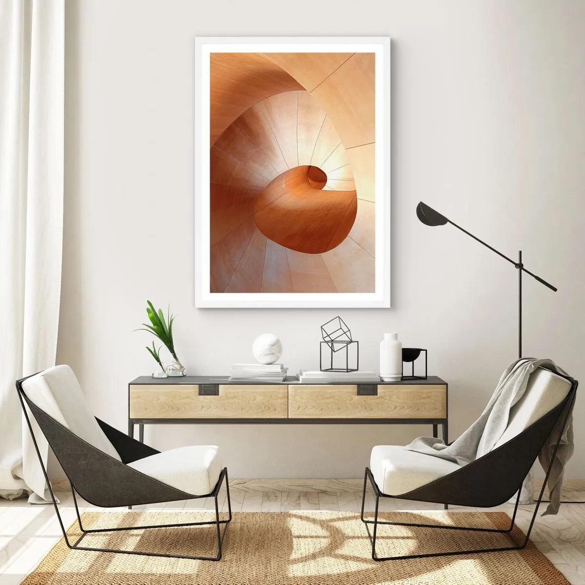 Affiche dans un cadre blanc - Poster - Serpentin architectural - 30x40 cm