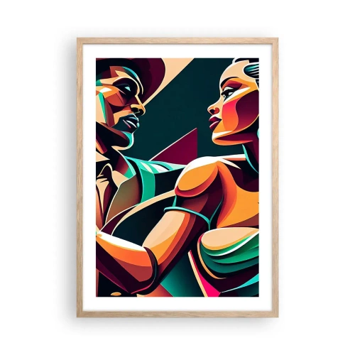 Affiche dans un chêne clair - Poster - Au rythme du coeur - 50x70 cm