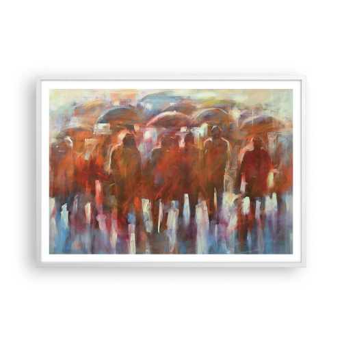 Affiche dans un cadre blanc - Poster - Identiques sous la pluie et dans le brouillard - 100x70 cm