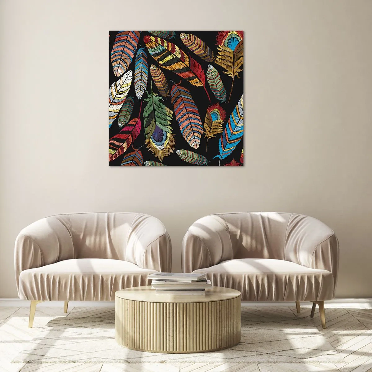 Impression sur verre - Image sur verre - Le carnaval des oiseaux - 40x40 cm