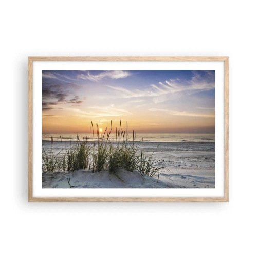 Affiche dans un chêne clair - Poster - Regarde, pense, ressent - 70x50 cm