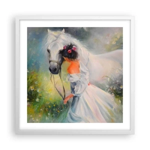 Affiche dans un cadre blanc - Poster - Comme dans un beau rêve - 50x50 cm