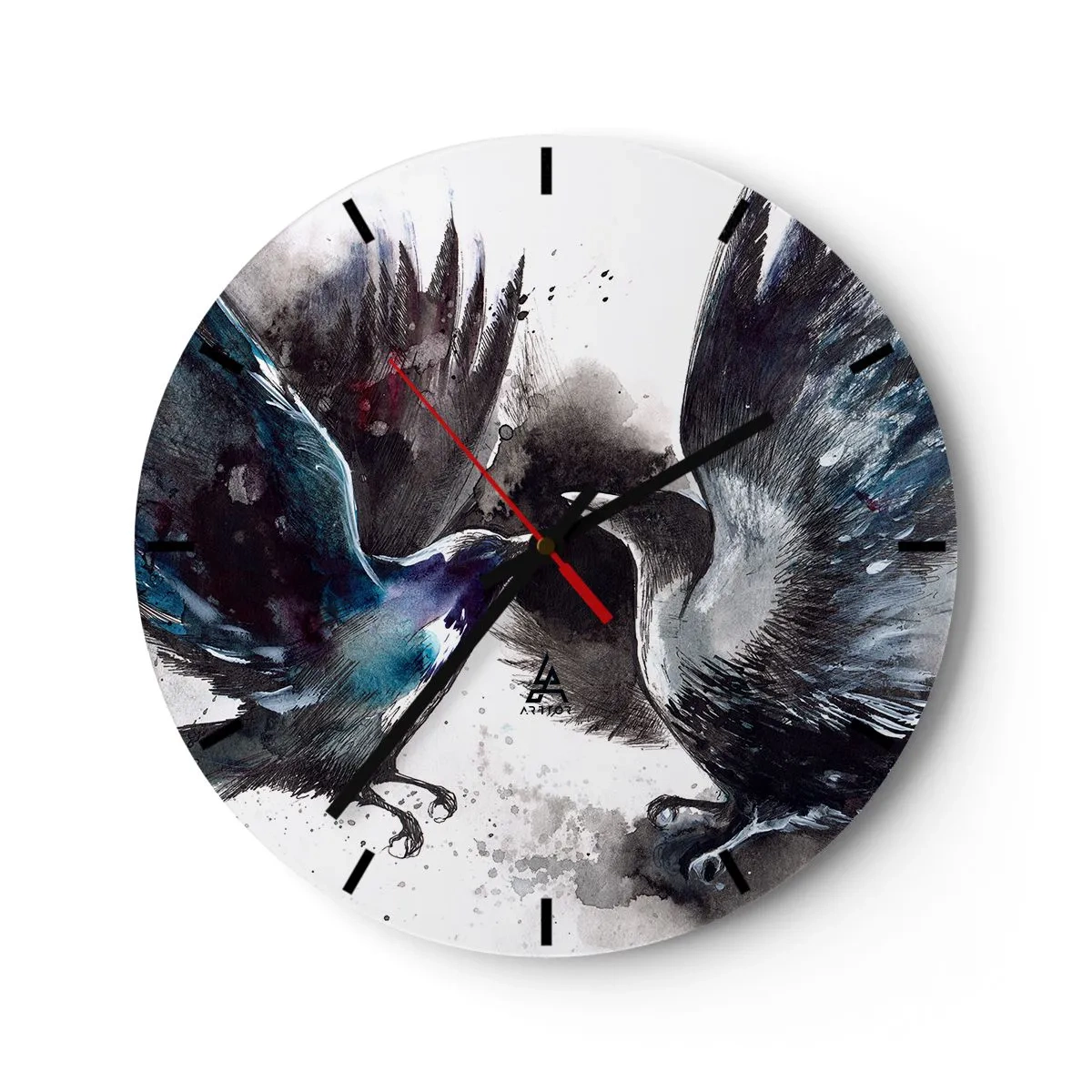 Horloge murale - Pendule murale - Le corbeau des corbeaux - 40x40 cm