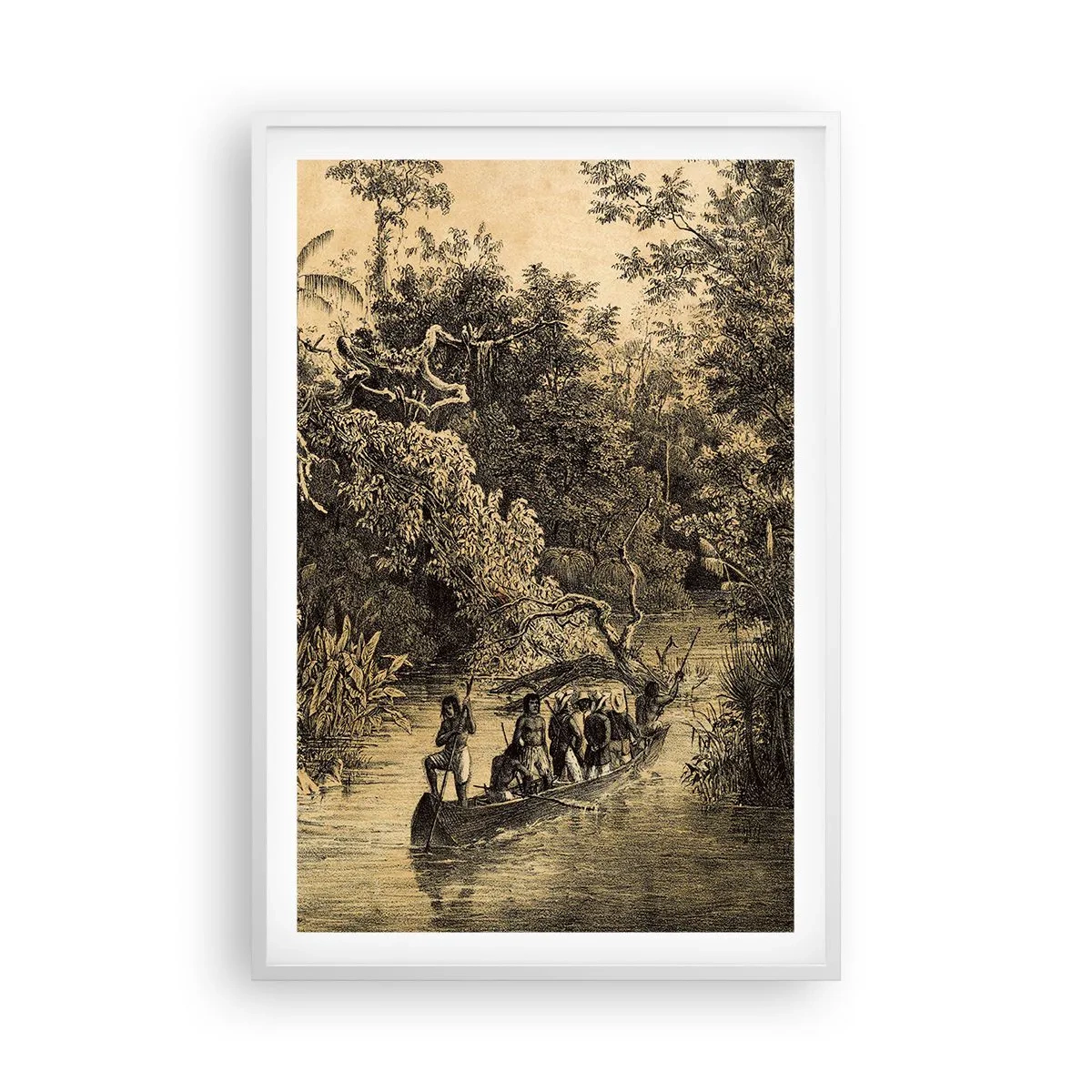 Affiche dans un cadre blanc - Poster - Expédition à la source - 61x91 cm