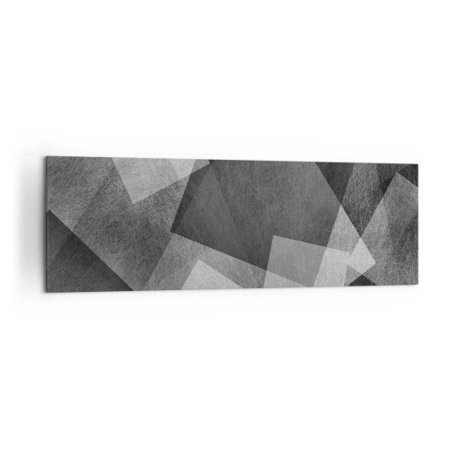 Impression sur toile - Image sur toile - Abstraction en noir et blanc avec des formes géométriques - 160x50cm - Le symbole éternel de durabilité et d'ordre - Décoration murale moderne pour le salon et la chambre ARTTOR