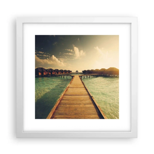 Affiche dans un cadre blanc - Poster - Invitation chaleureuse - 30x30 cm