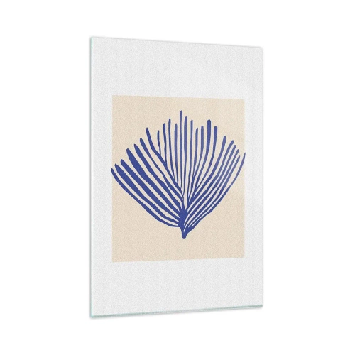 Impression sur verre - Image sur verre - Éventail bleu - 80x120 cm