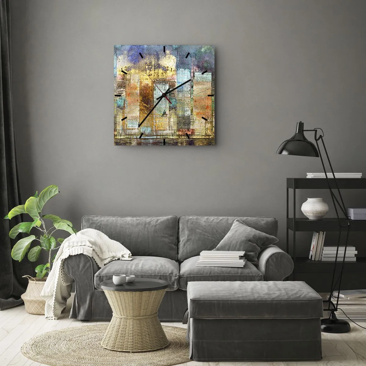Horloge murale - Pendule murale - Une métropole ensoleillée - 40x40 cm